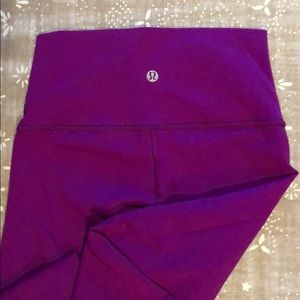 Lulu Lemon High waist Crop Magenta Wunderunder